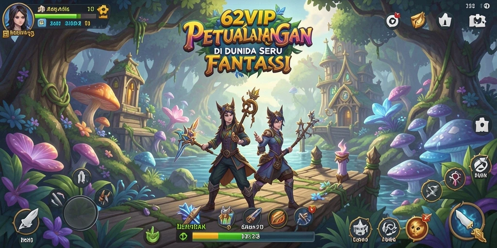 Tampilan gameplay seru dalam 62VIP dengan aksi petualangan mendebarkan.
