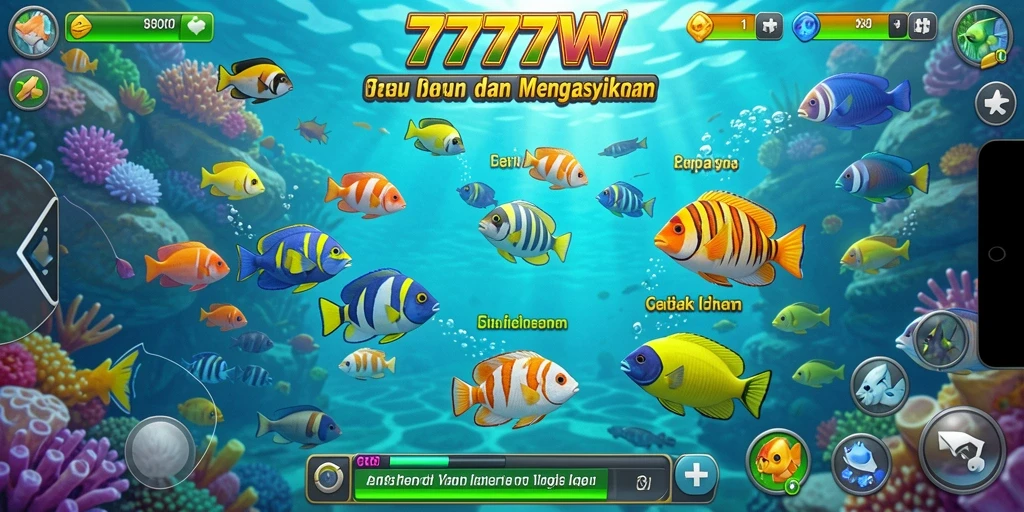 Screenshot gameplay <strong>7777W</strong> dengan aksi menembak ikan yang mendebarkan.