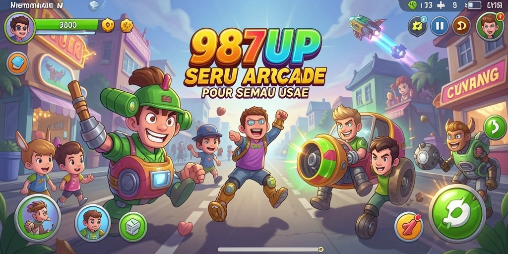 Tampilan gameplay seru dalam 987UP dengan tantangan menarik.