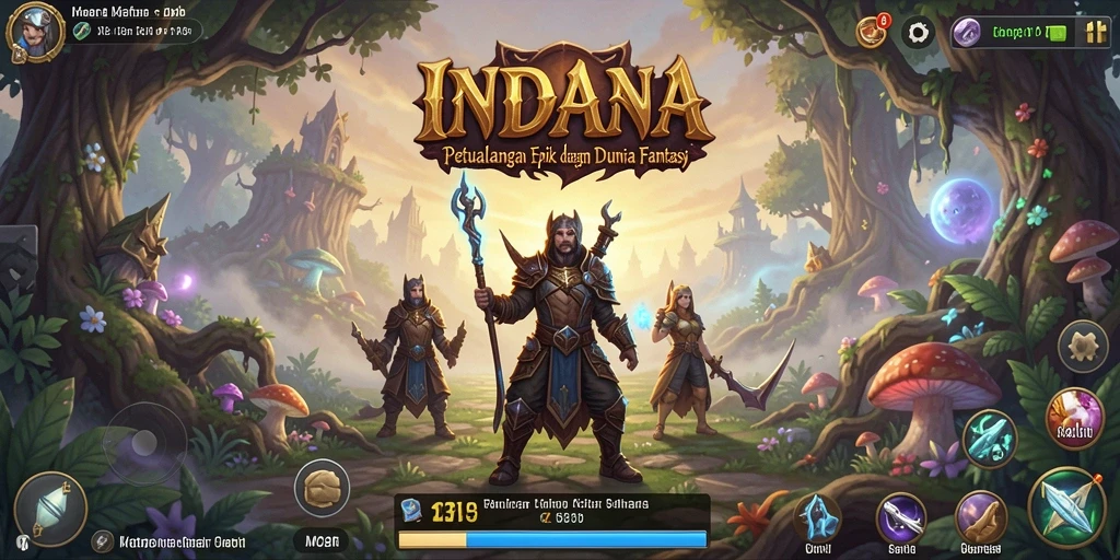 Tampilan gameplay RPG yang menakjubkan dengan karakter dan monster yang mendebarkan.