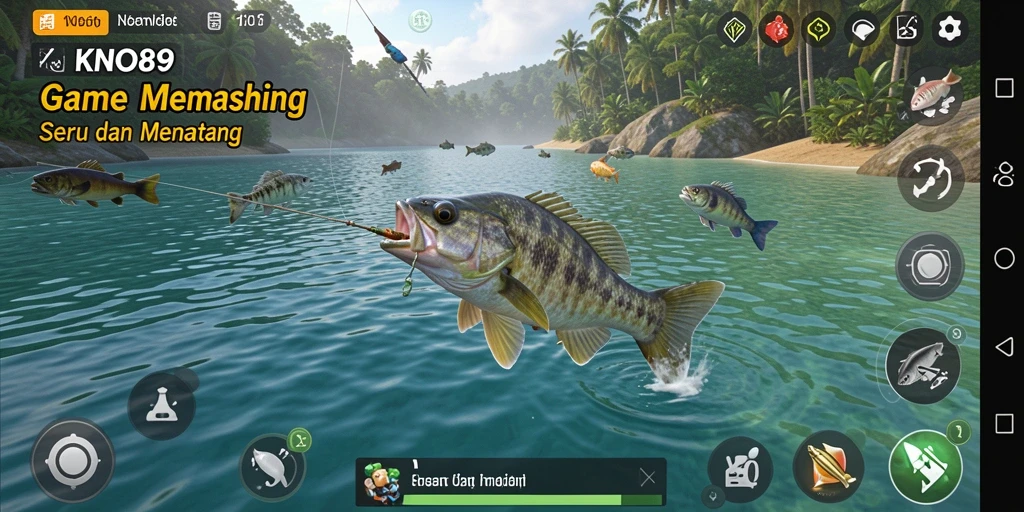 Tampilan gameplay KNO89 dengan aksi memancing yang mengasyikkan.