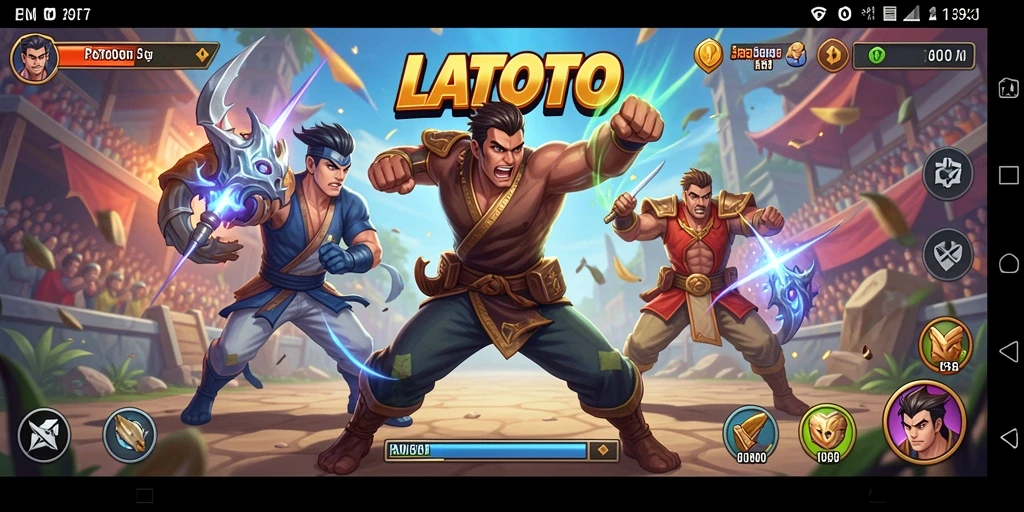 Screenshot gameplay LATOTO menampilkan aksi pertarungan yang mendebarkan.