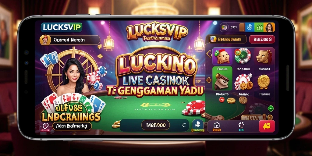 Tampilan LUCKSVIP yang menampilkan dealer dan permainan langsung.