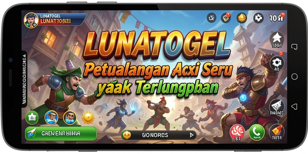 Tampilan aksi seru dalam permainan LUNATOGEL dengan karakter dinamis.