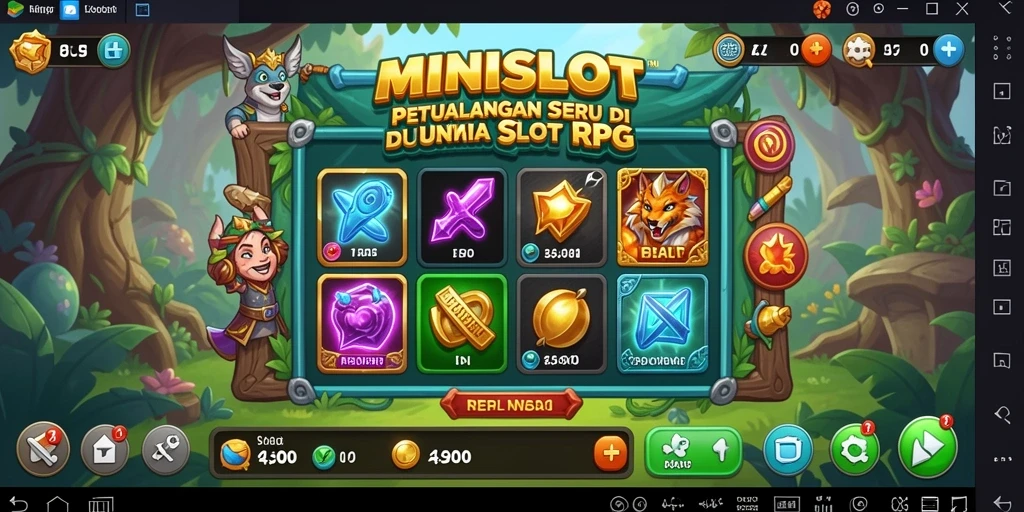 Screenshot gameplay MINISLOT yang menampilkan aksi RPG yang mendebarkan.