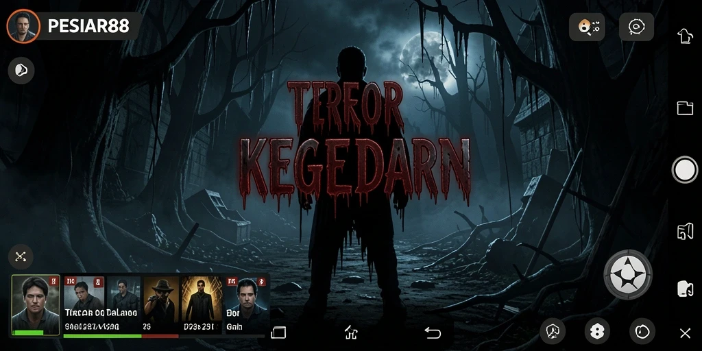 Tangkapan layar gameplay PESIAR88 menunjukkan suasana mencekam dan menegangkan.