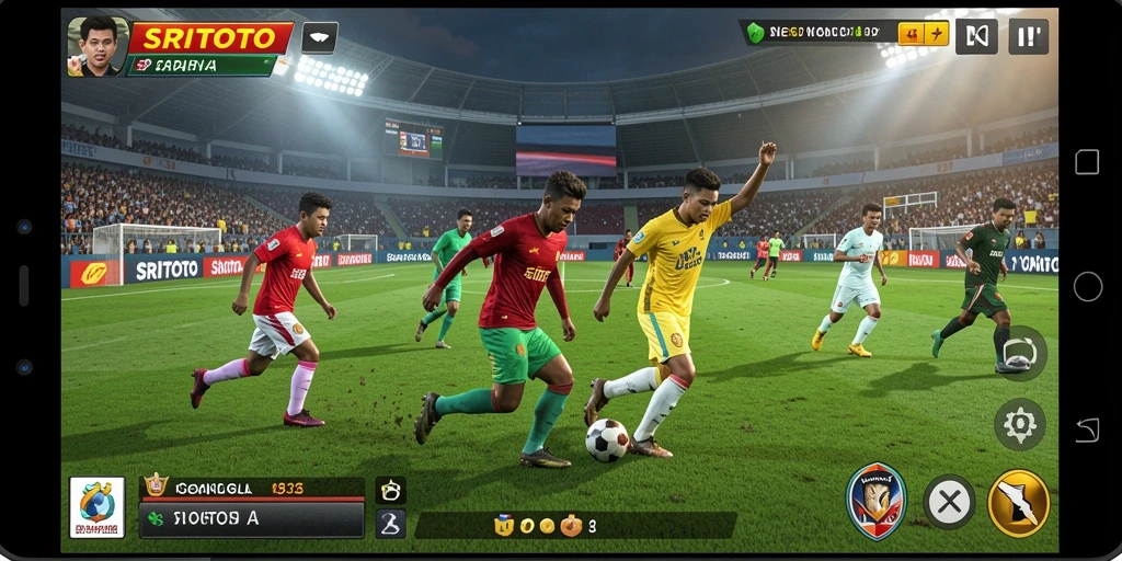 Screenshot SRITOTO menunjukkan aksi seru dalam permainan sepak bola.