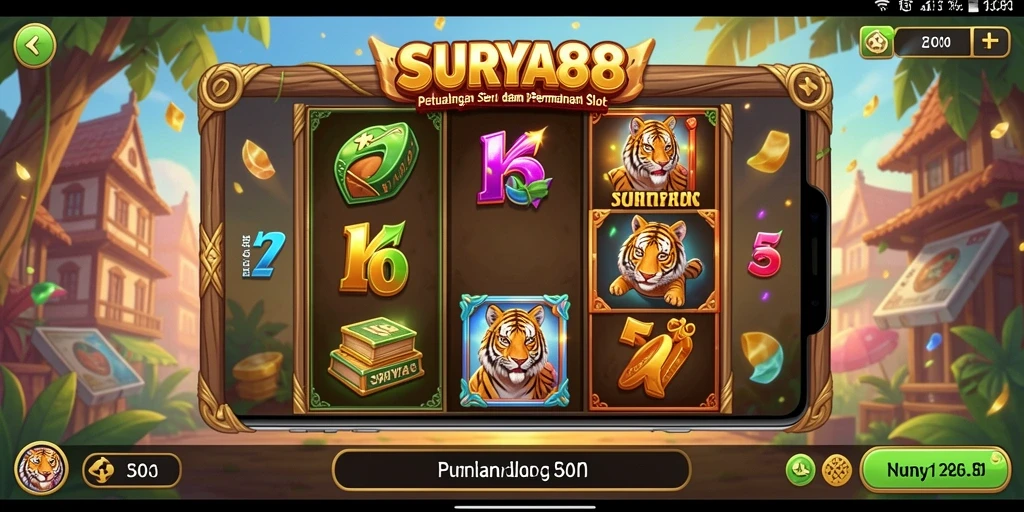 Tampilan menarik gameplay slot SURYA88 yang penuh warna.