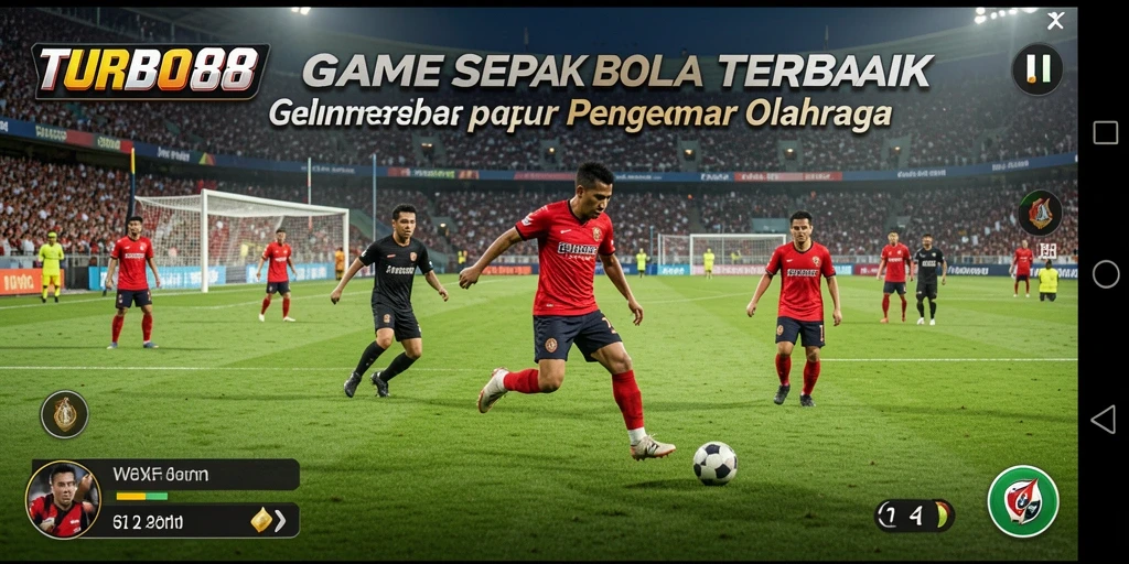 Screenshot TURBO88 menampilkan aksi sepak bola yang mendebarkan.