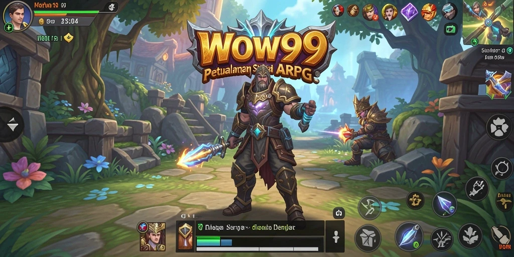 Tangkapan layar WOW99 menampilkan aksi seru dalam pertempuran ARPG.