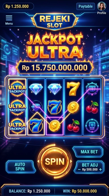 Tampilan antarmuka utama aplikasi rejeki.